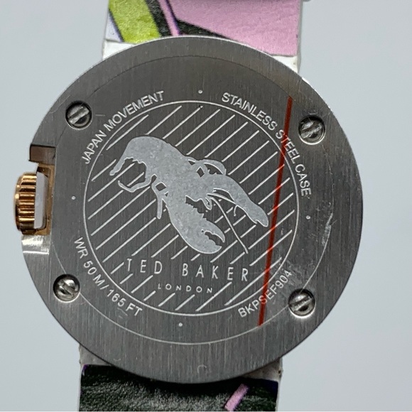 TED BAKER Women's Seerena Leather Strap Watch In White/ Gold - Picture 11 of 12